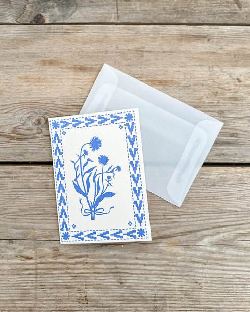 Blue Floral Card