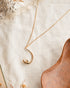 Hooked on a Feeling Necklace-Delicate vintage inspired gold hook pearl pendant necklace-Adored Vintage