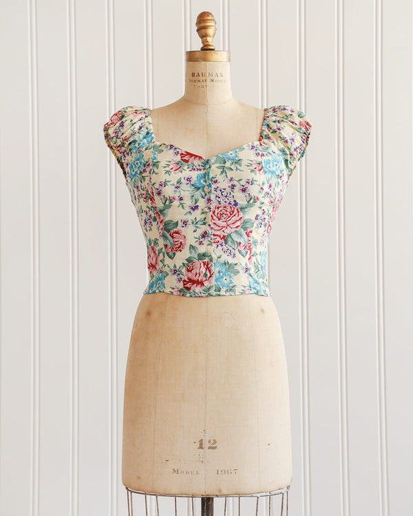 Rosette Linen Top