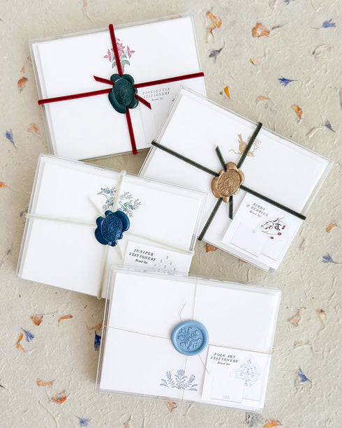 Poinsettia Stationery Set