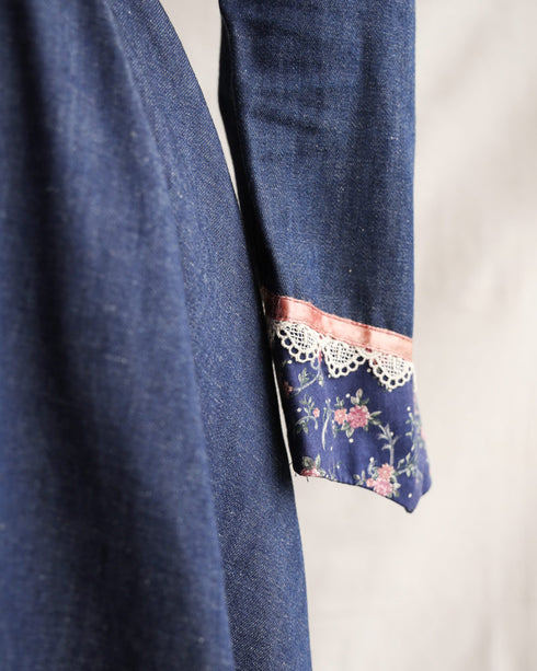 Call of Home Dress-vintage 1970s Gunne Sax denim prairie dress-Adored Vintage