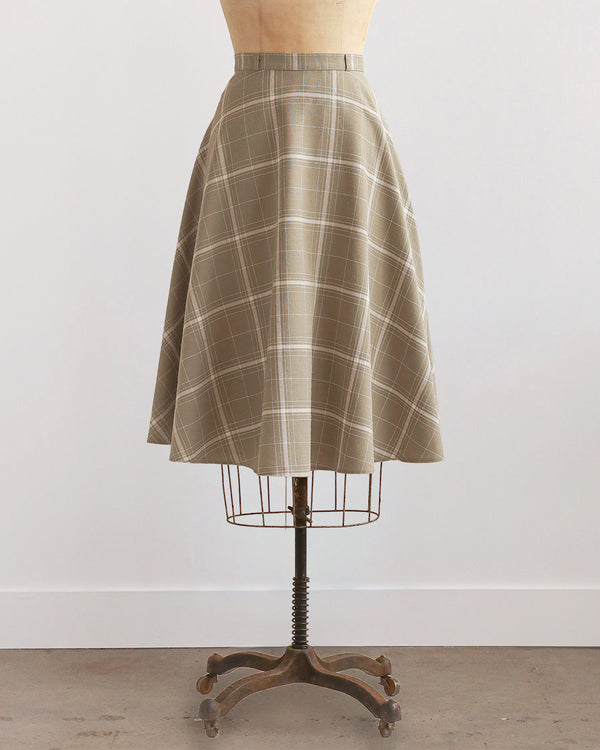 Sagewood Plaid Skirt