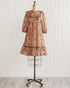 Vintage 1970s Boho Brown Floral Midi Dress / Adored Vintage / Autumn Floristry Dress