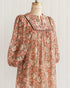 Vintage 1970s Boho Brown Floral Midi Dress / Adored Vintage / Autumn Floristry Dress